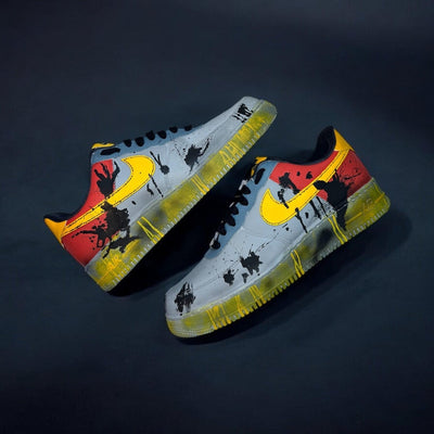 Custom Grime/Spray Painting Air Force 1 Gray/Yellow – custom sneakers view 2 | DiySneakers