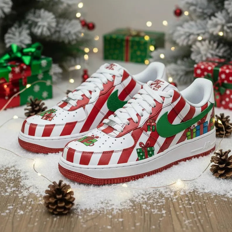 Customized Santa Delivery Air Force 1 Shoes Hand-Painted Sneakers – hand-painted custom sneakers | DiySneakers