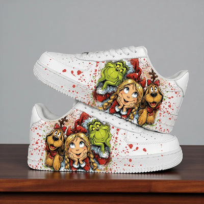 Customized The Grinch Air Force 1 Shoes Hand-Painted Sneakers – custom sneakers view 2 | DiySneakers
