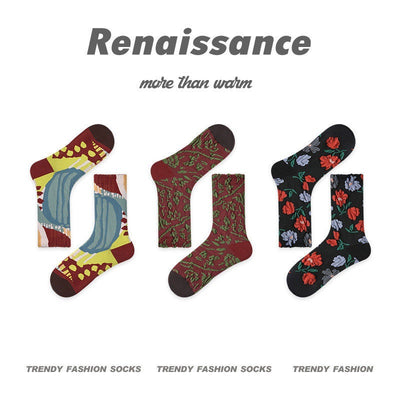 Custom Renaissance | 3 pairs cotton socks set | Creative| artistic |designed| cool| colorful |gift ideas| birthday | thank…