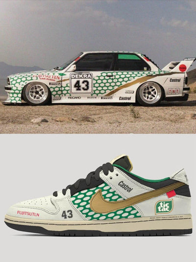 Custom Racing M3 E30 Dunk – custom sneakers view 2 | DiySneakers