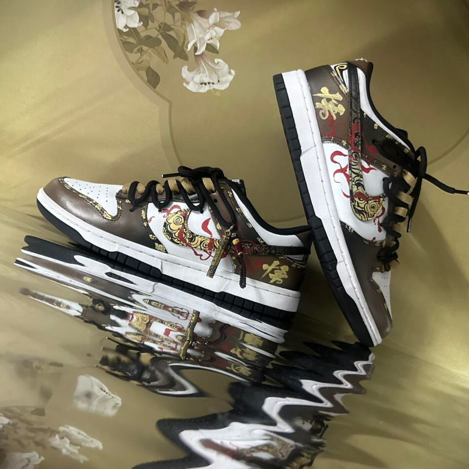 Custom Black Myth Wukong Dunk Low – hand-painted custom sneakers | DiySneakers