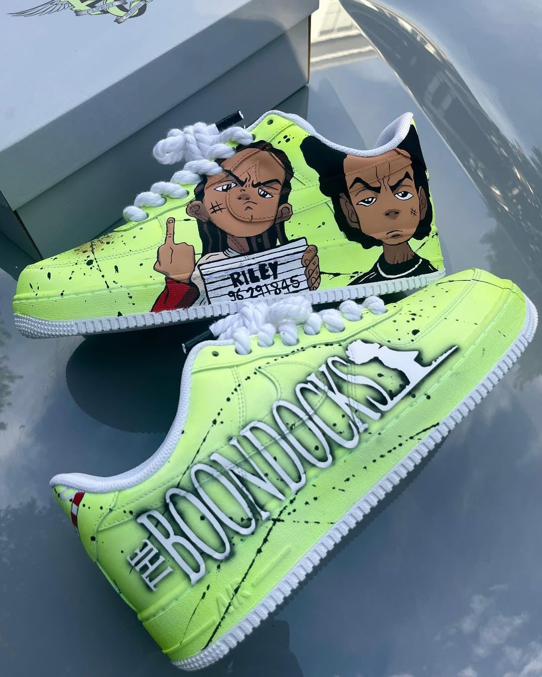 Customized Boondock, Hand-painted Air Force 1 Shoes Green – hand-painted custom sneakers | DiySneakers