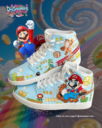Custom Mario - Funny Trip Air Jordan 1 – custom sneakers view 2 | DiySneakers