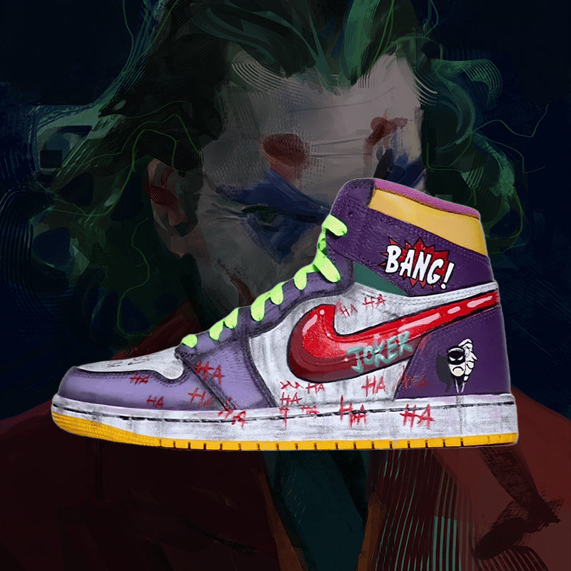 Custom Joker Hand-paint Air Jordan 1 Retro High OG Top – hand-painted custom sneakers | DiySneakers