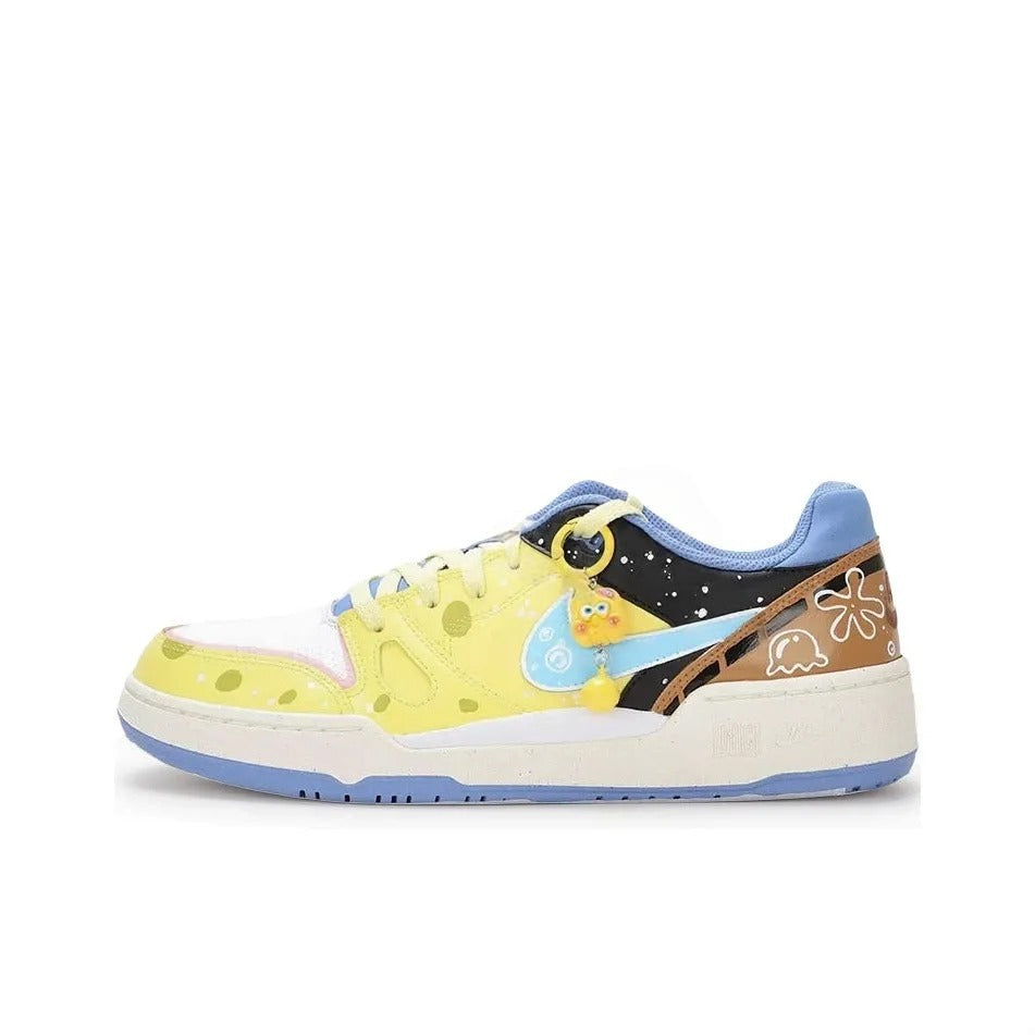 Custom SpongeBob and Patrick Full Force Low Two-color Yellow/Pink – hand-painted custom sneakers | DiySneakers