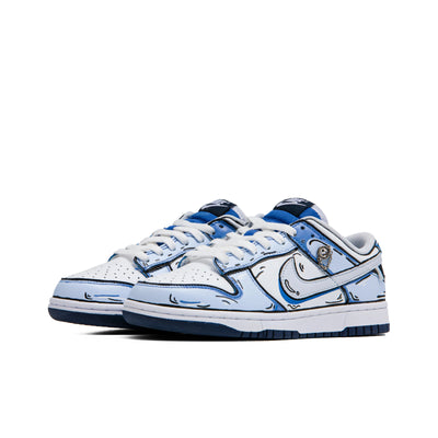 Custom 2D Blue Comics Dunk White/Blue – custom sneakers view 2 | DiySneakers