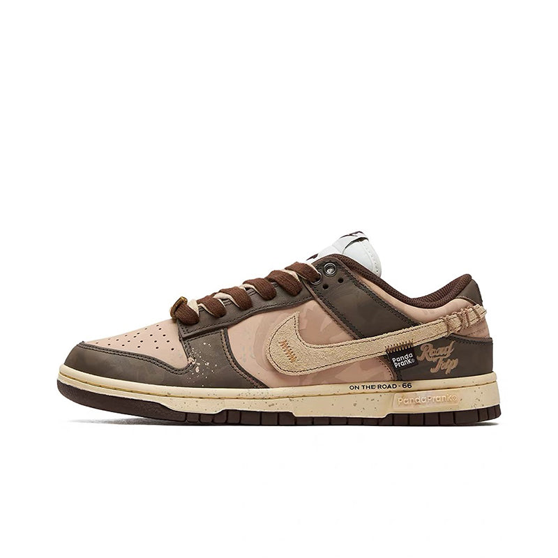 Custom On The Road Dunk Brown – hand-painted custom sneakers | DiySneakers