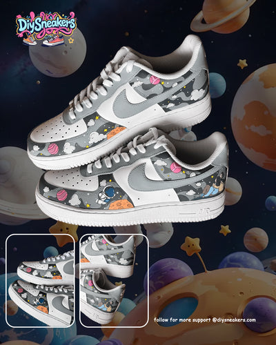 Custom Cosmic Odyssey: His and Hers Air Force 1 – custom sneakers view 2 | DiySneakers