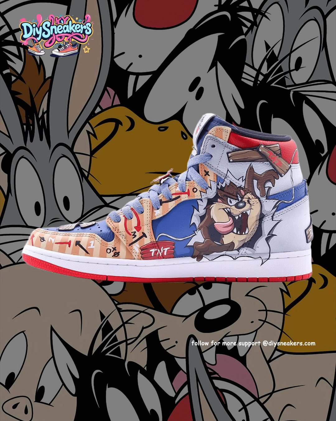 Custom TuneSquad Air Jordan 1 – hand-painted custom sneakers | DiySneakers