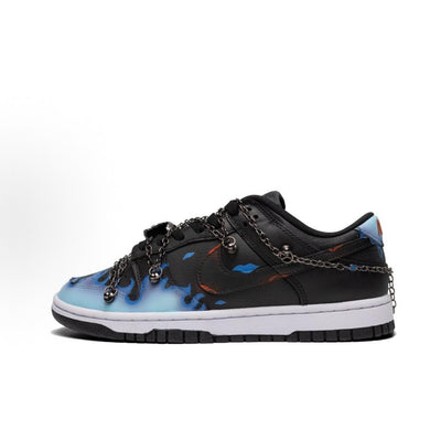 Custom Blue Flame Dunk Black – custom sneakers view 2 | DiySneakers