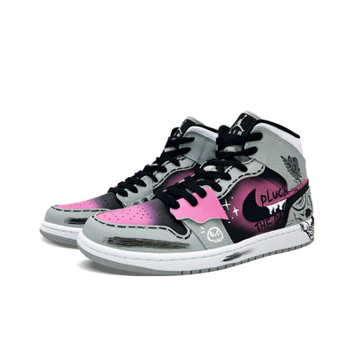 Custom Shadow of the Night Air Jordan 1 Gray/Pink – custom sneakers view 2 | DiySneakers