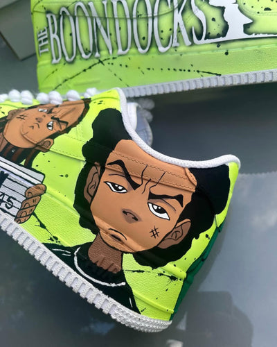 Customized Boondock, Hand-painted Air Force 1 Shoes Green – custom sneakers view 2 | DiySneakers