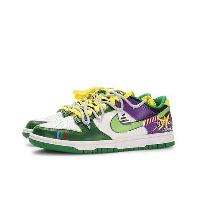 Custom Leap Through the Light-Years Dunk Low Green/Purple – custom sneakers view 2 | DiySneakers