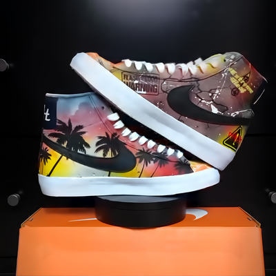 Custom Gradient, Ink Splash Blazer 77 Vintage Mid – custom sneakers view 2 | DiySneakers