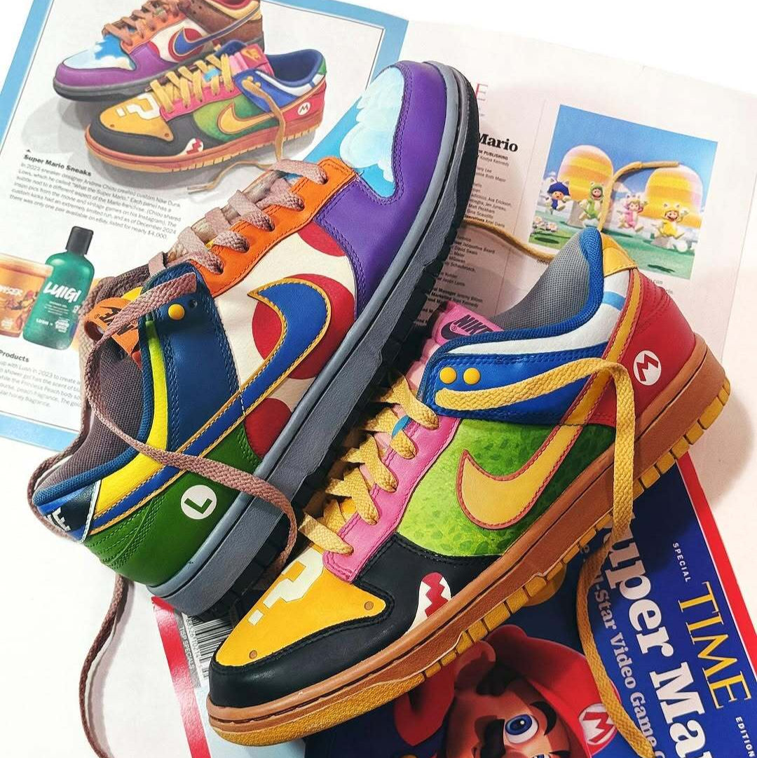 Custom Super Mario Dunk – hand-painted custom sneakers | DiySneakers
