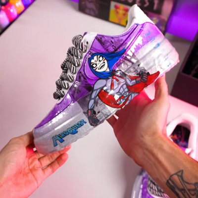 Custom HiROQUEST-Hand painted Air Force 1 – custom sneakers view 2 | DiySneakers