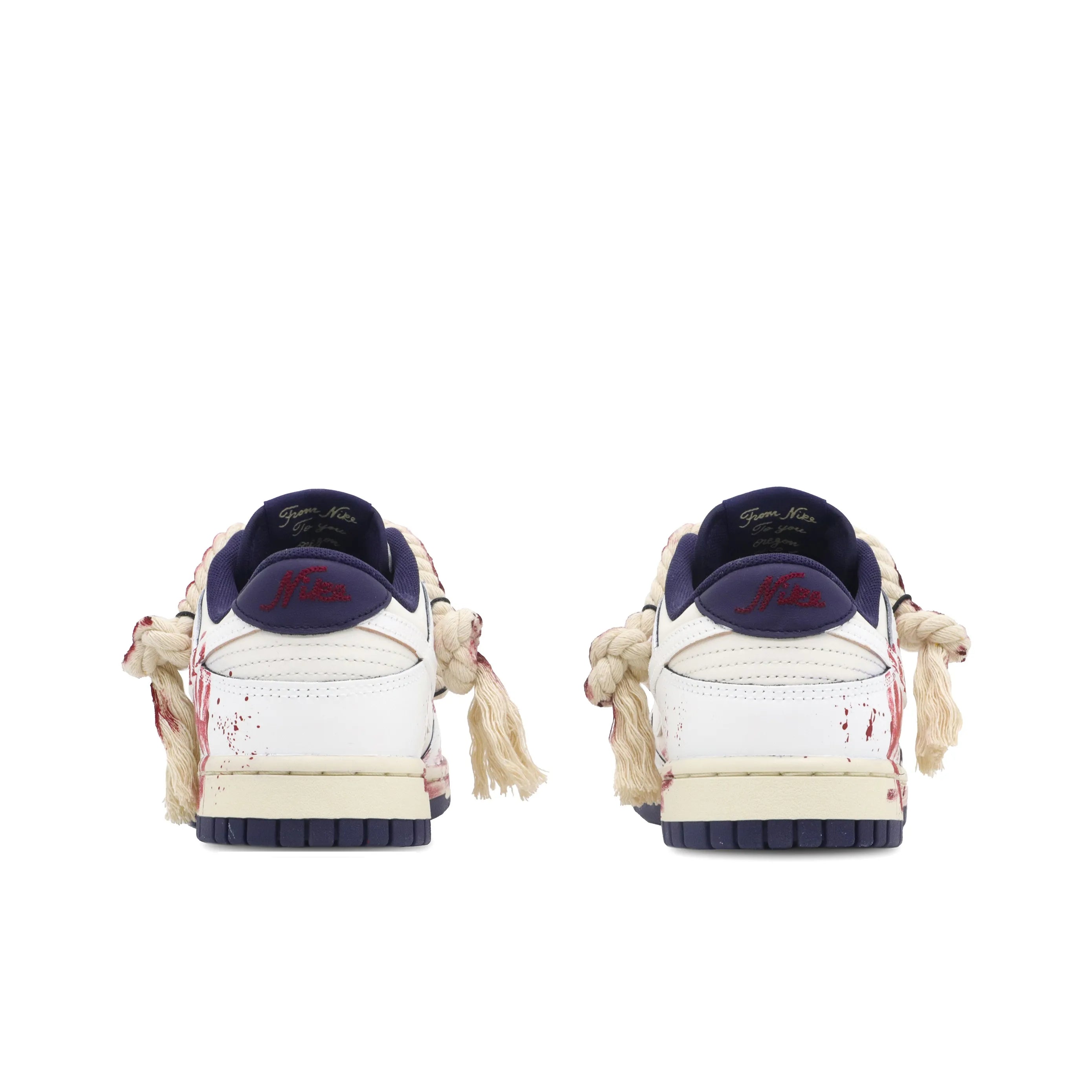 [Custom Blood-red Mummy] Dunk Skateboarding Shoes Unisex Red/White
