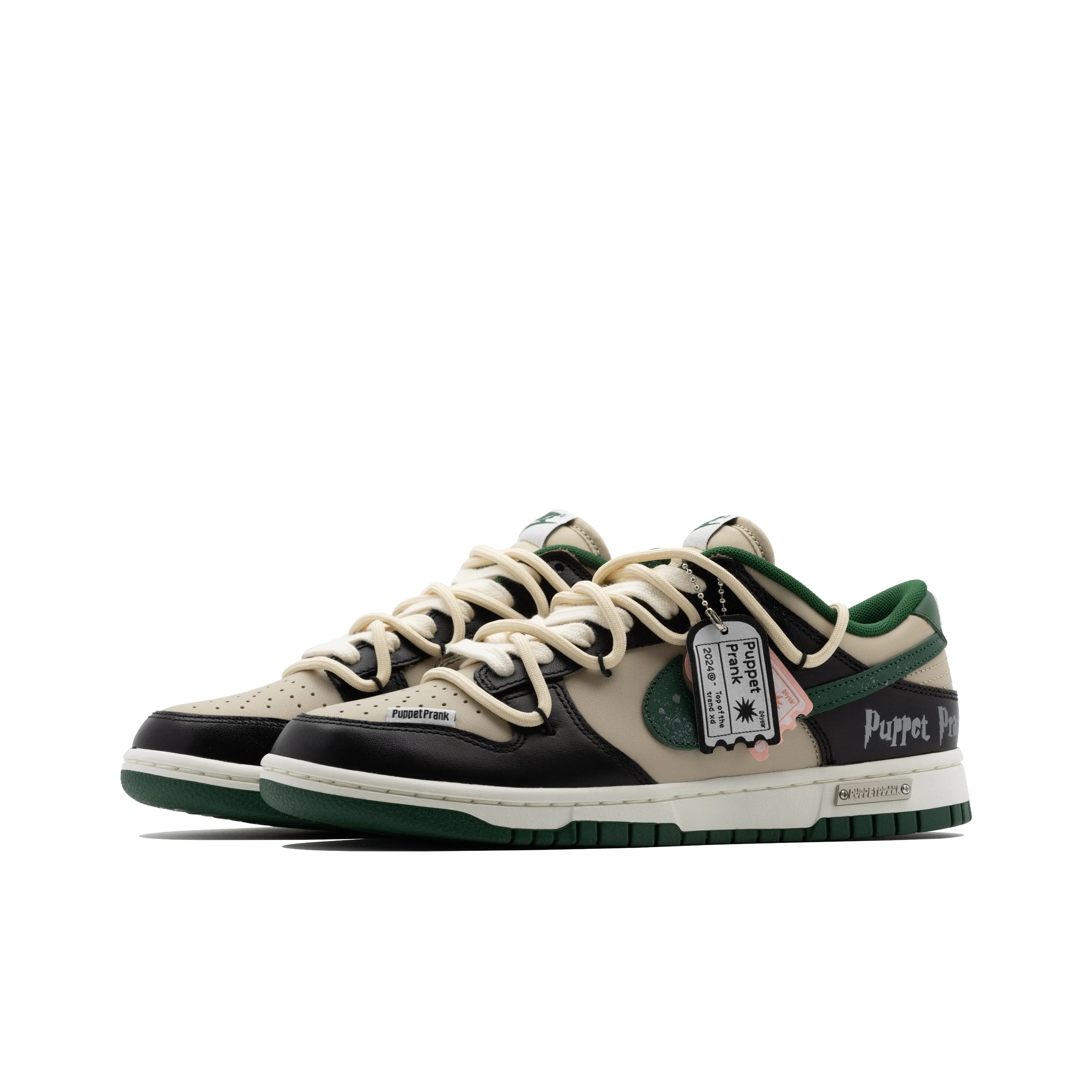 [Custom Harry Potter - The Fantastic World of Magic] Dunk Skateboarding Shoes Unisex Black/Beige/Green