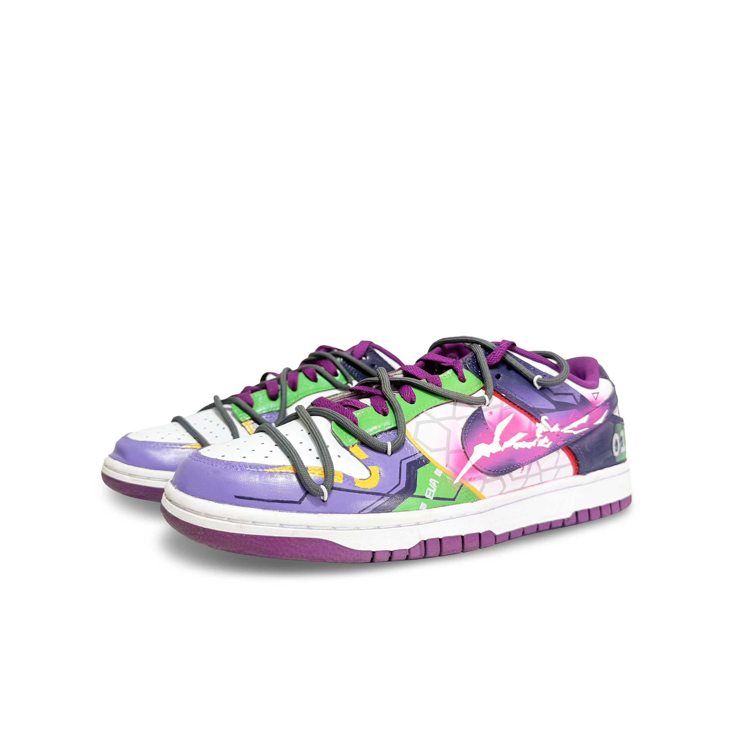 [Custom Evangelion EVA01/Lightning] Dunk Low Skateboard Shoes Unisex