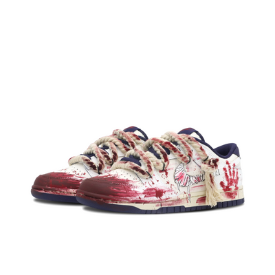 [Custom Blood-red Mummy] Dunk Skateboarding Shoes Unisex Red/White