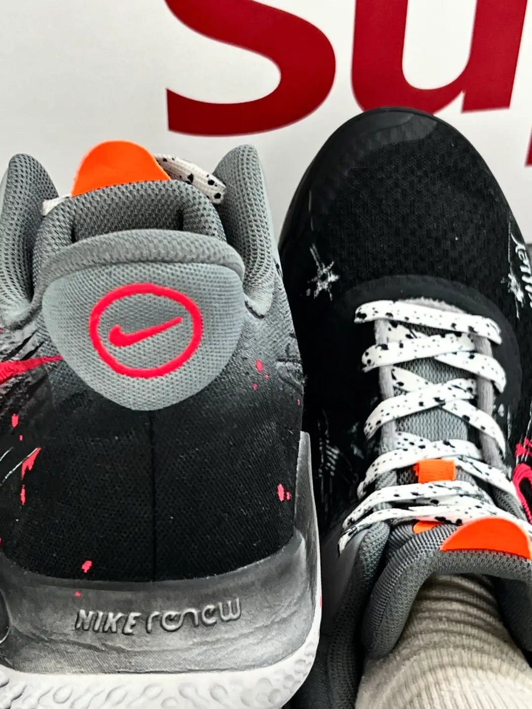 [Customized Old Retro Sickle Shadow] KD Trey 5 X Basketball Shoes Men's High-top Black/Red