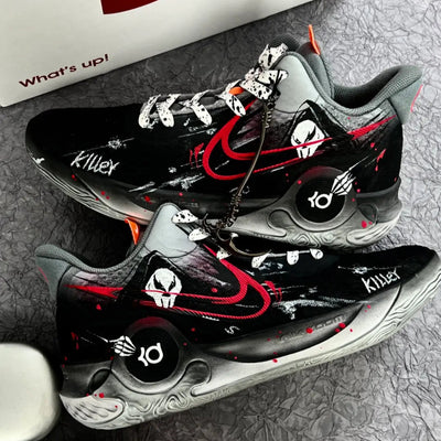 [Customized Old Retro Sickle Shadow] KD Trey 5 X Basketball Shoes Men's High-top Black/Red