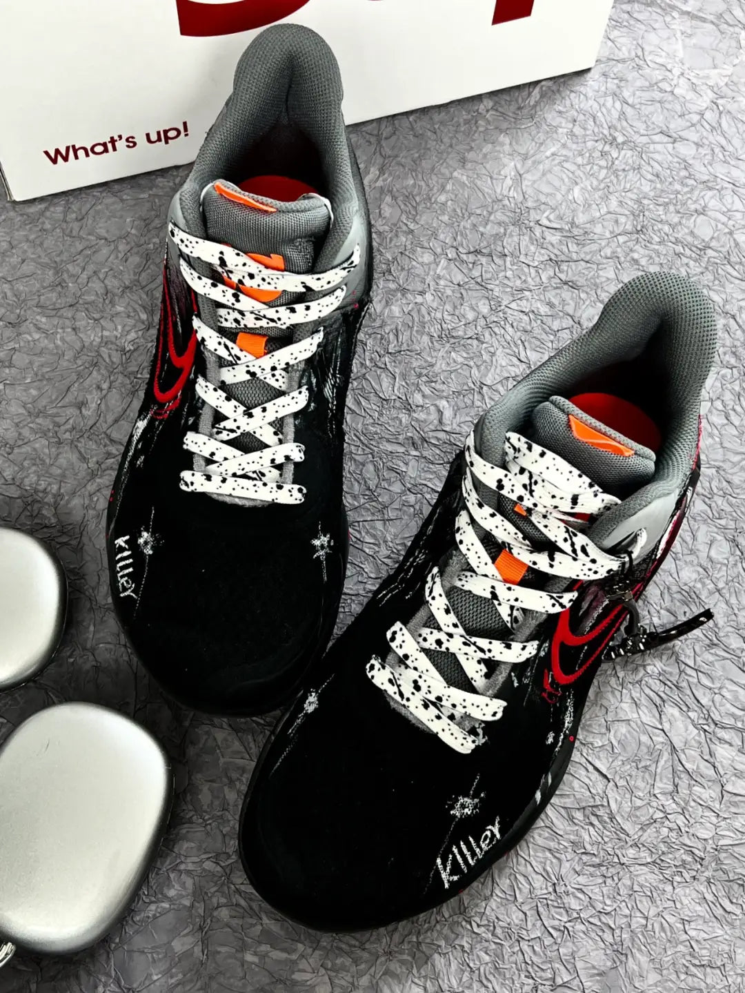 [Customized Old Retro Sickle Shadow] KD Trey 5 X Basketball Shoes Men's High-top Black/Red