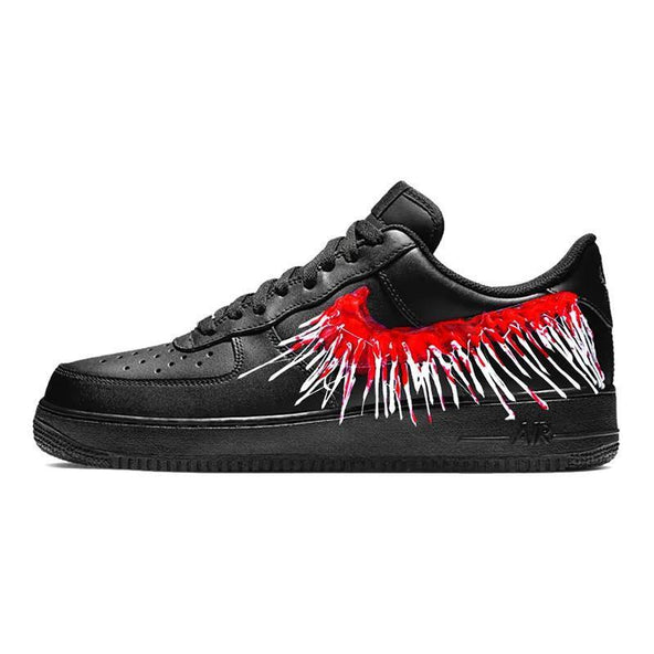 [Custom Female bloody teeth]  Air Force 1 Skateboarding Shoes Women's Low-top Black