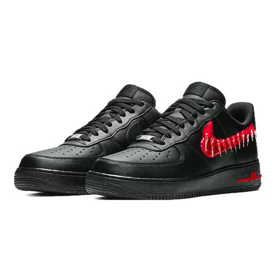 [Custom Men's Bloodstained Teeth 2.0]  Air Force 1 Skateboarding Shoes Men Low-top Black