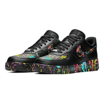 [Custom Men's artist series graffiti black]  Air Force 1 Skateboarding Shoes Men Low-top Black