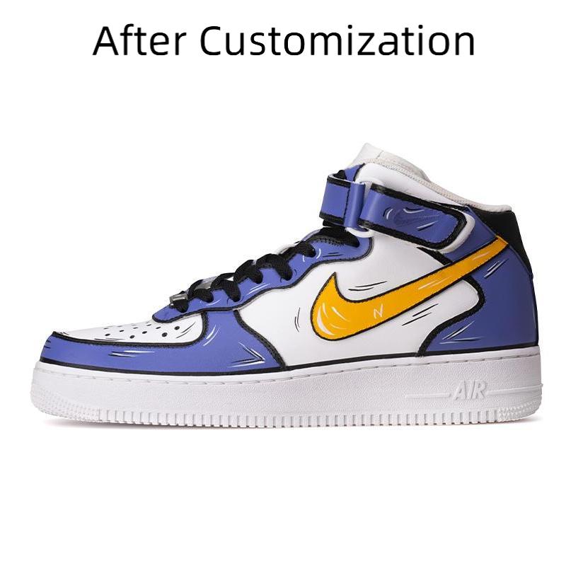 [Custom The male version of the Lakers in the 2D style, purple and gold]  Air Force 1 Skateboarding Shoes Men