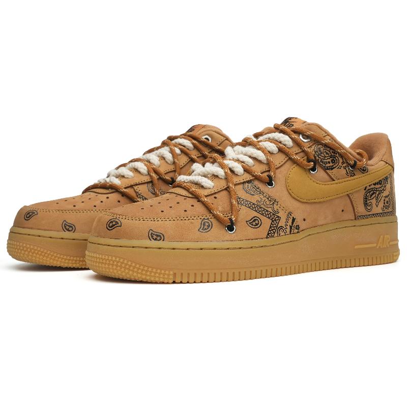 [Custom Cashew flower]  Air Force 1 Skateboarding Shoes Unisex