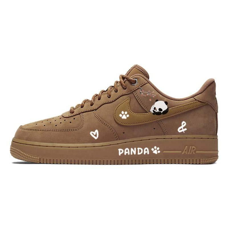[Custom Winter plum Bear]  Air Force 1 Skateboarding Shoes Unisex