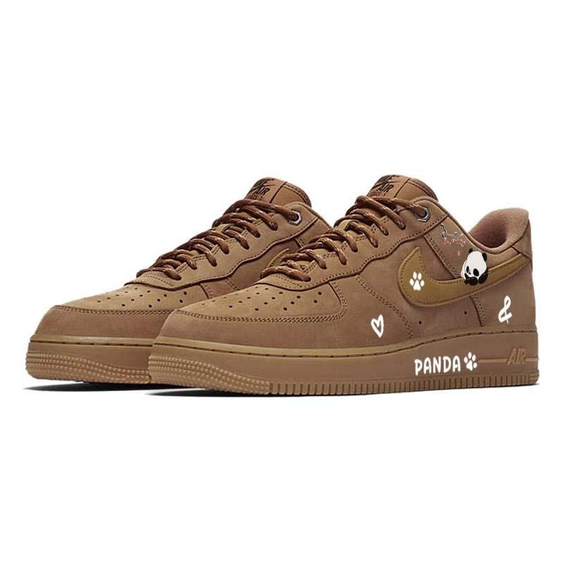 [Custom Winter plum Bear]  Air Force 1 Skateboarding Shoes Unisex