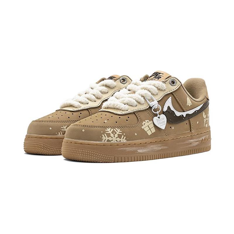 [Custom Christmas Wheat Air Force]  Air Force 1 Skateboarding Shoes Unisex