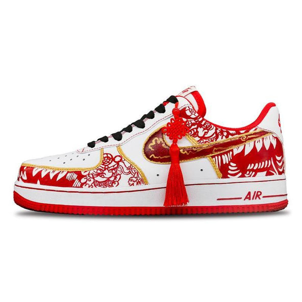 [Custom New Year's lion dance paper-cuts for both men and women]  Air Force 1 Skateboarding Shoes Unisex
