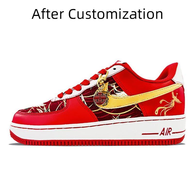 [Custom AF1 Women's Phoenix Dance Nine Heavens Wedding Shoes] Nike Air Force 1 Skateboarding Shoes Women's