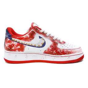 [Custom Women's Chinese-style Forbidden City red, white and blue] Nike Air Force 1 Skateboarding Shoes Women's Low-top Red And White