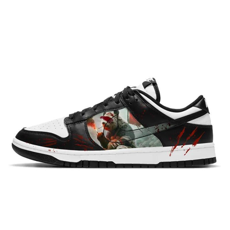 [Custom American]  Dunk Skateboarding Shoes Women's Low-top White/black