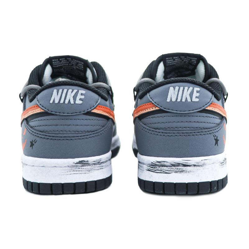 [Custom Male devil pumpkin]  Dunk Skateboarding Shoes Women's Low-top Grey/black