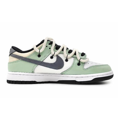 [Custom Women's Vow Eye Deconstructs green]  Dunk Skateboarding Shoes Women's Low-top Grey/white/yellow