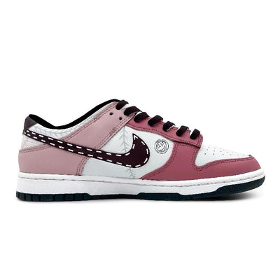 [Custom Playful game powder gray]  Dunk Skateboarding Shoes Women's Low-top White/black