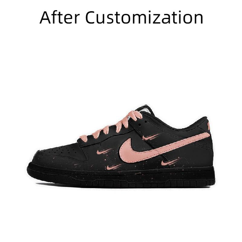 [Custom Irish flower] Nike Dunk Skateboarding Shoes Women's Low-top Black
