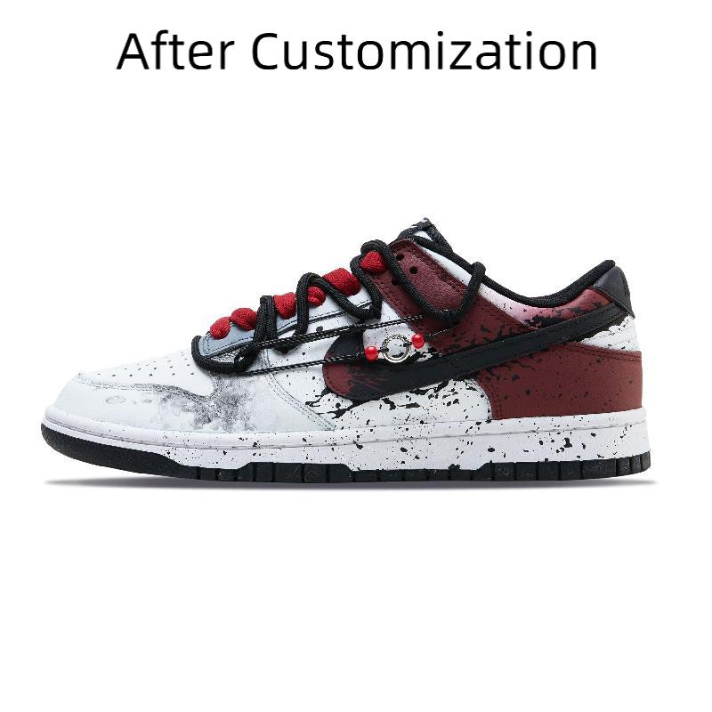 [Custom Female style Zhu Mo] Nike Dunk Skateboarding Shoes Women's Low-top White