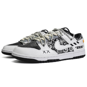 [Custom Female style East Coast] Nike Dunk Skateboarding Shoes Women's Low-top Black/white