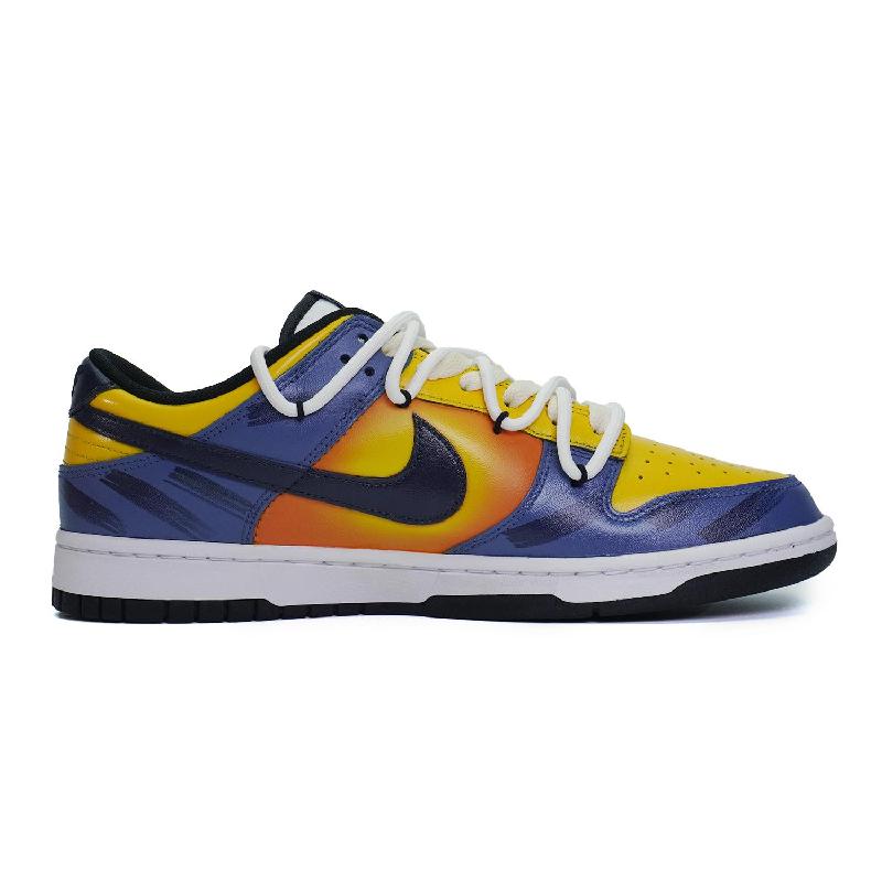 [Custom The female style, "Son of the Scorching Sun"] Nike Dunk Skateboarding Shoes Women's Low-top Blue/yellow/orange