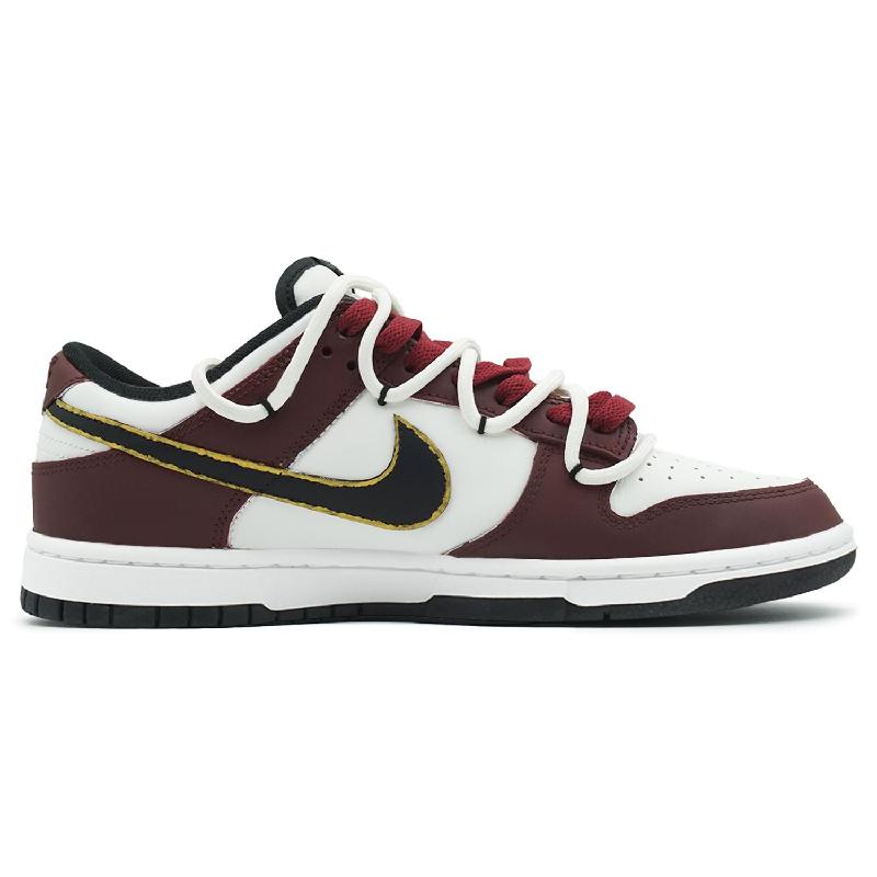 [Custom The golden age for women]  Dunk Skateboarding Shoes Women's Low-top Red/white/black
