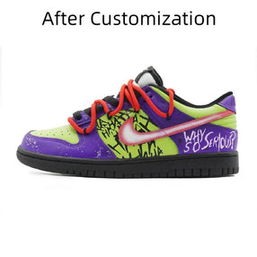 [Custom Female clown] Nike Dunk Skateboarding Shoes Women's Low-top Purple/green/red