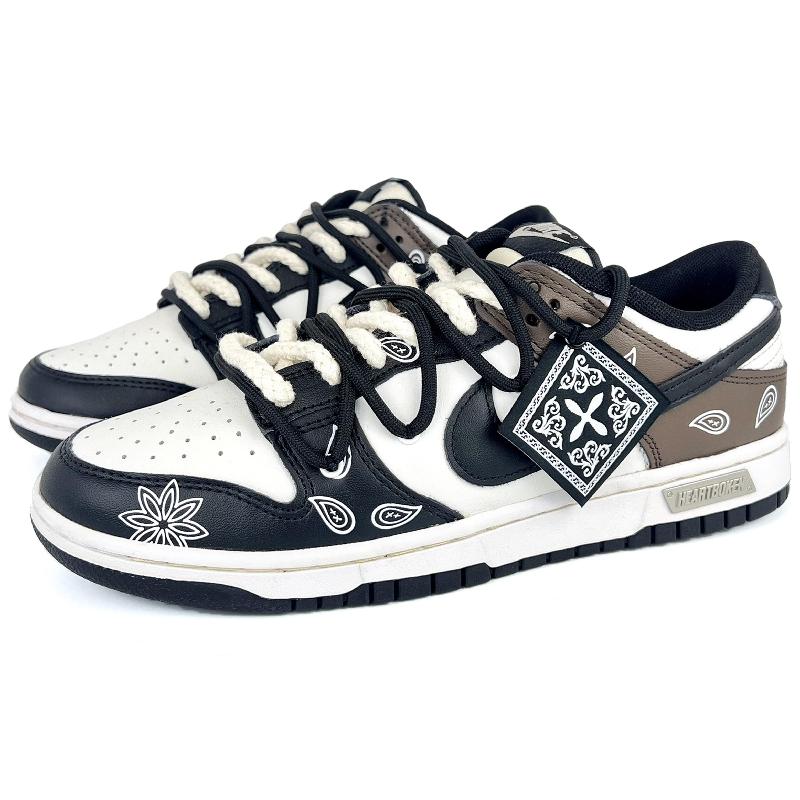 [Custom Black Mocha]  Dunk Skateboarding Shoes Women's Low-top Mocha